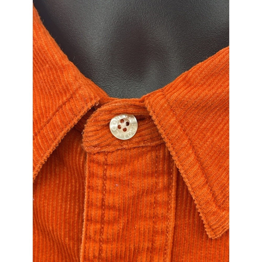 VTG Warner Bros Studio 90's Taz Orange Corduroy Long Sleeve Shirt Men's Size XXL - Picture 7 of 8